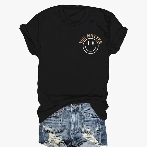 2 SIDED You matter... person behind me  Tshirt. Black 1x - Picture 3 of 6